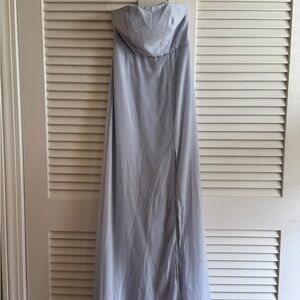 Elegant Blue Strapless Formal Gown